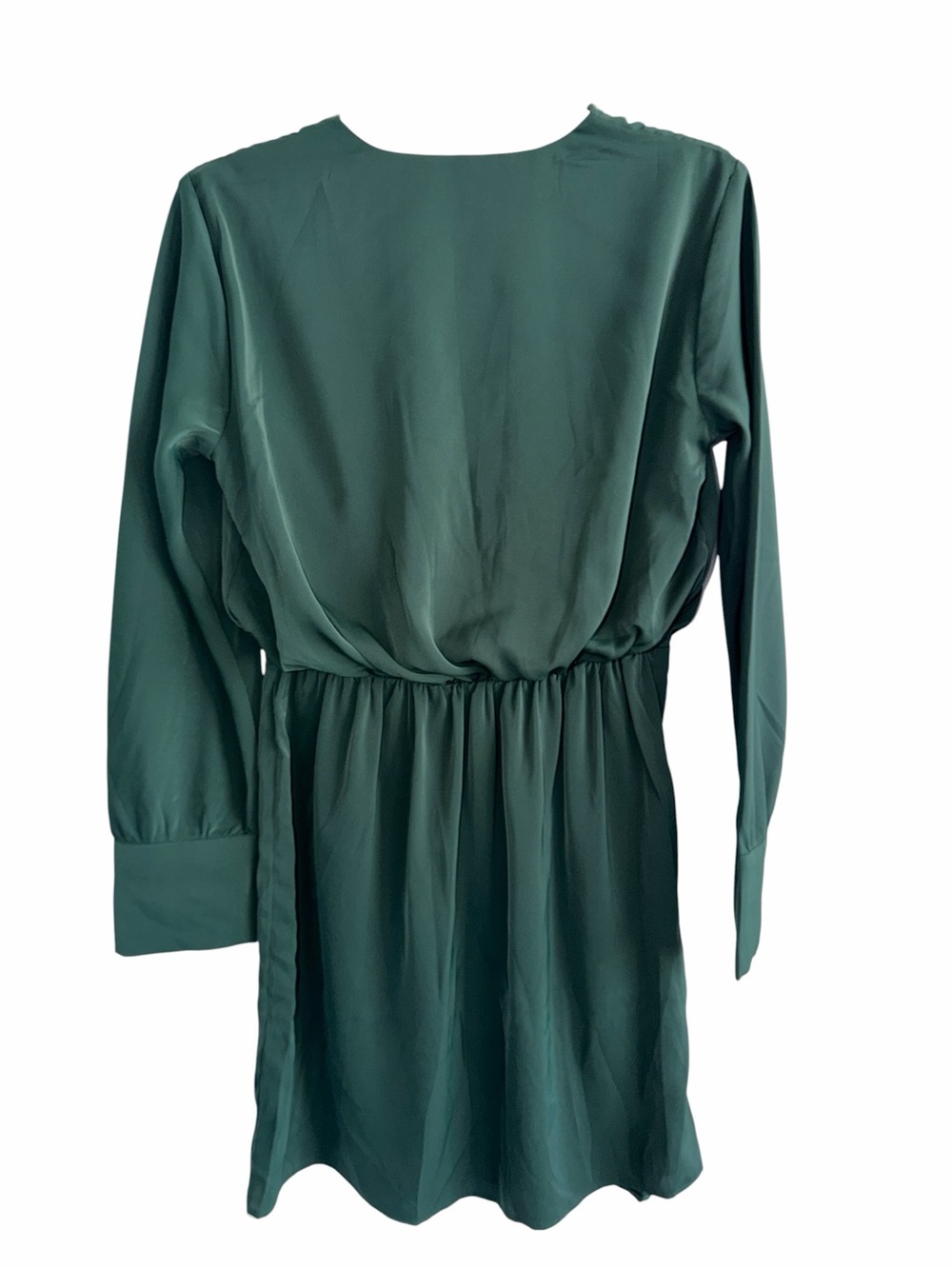 Abercrombie & Fitch Forest Green Wrap-Front Satin Mini Dress Size Small NWT - Picture 5 of 10